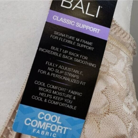 Bali Classic Support Bra 34DD NEW Smoothing Cool Comfort Cream - Picture 4 of 11